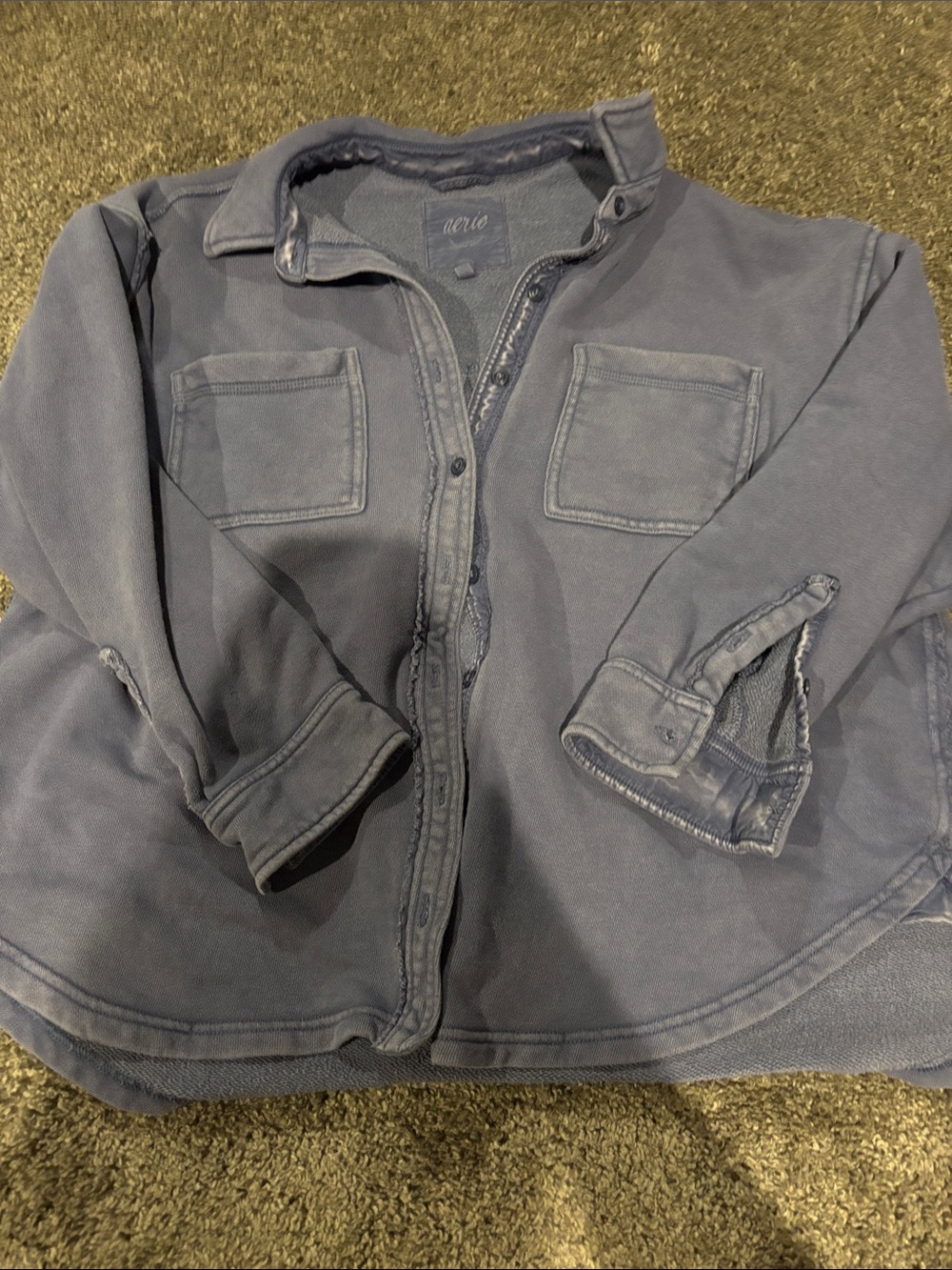 aerie women’s xxs Washed Blue Shirt Jacket